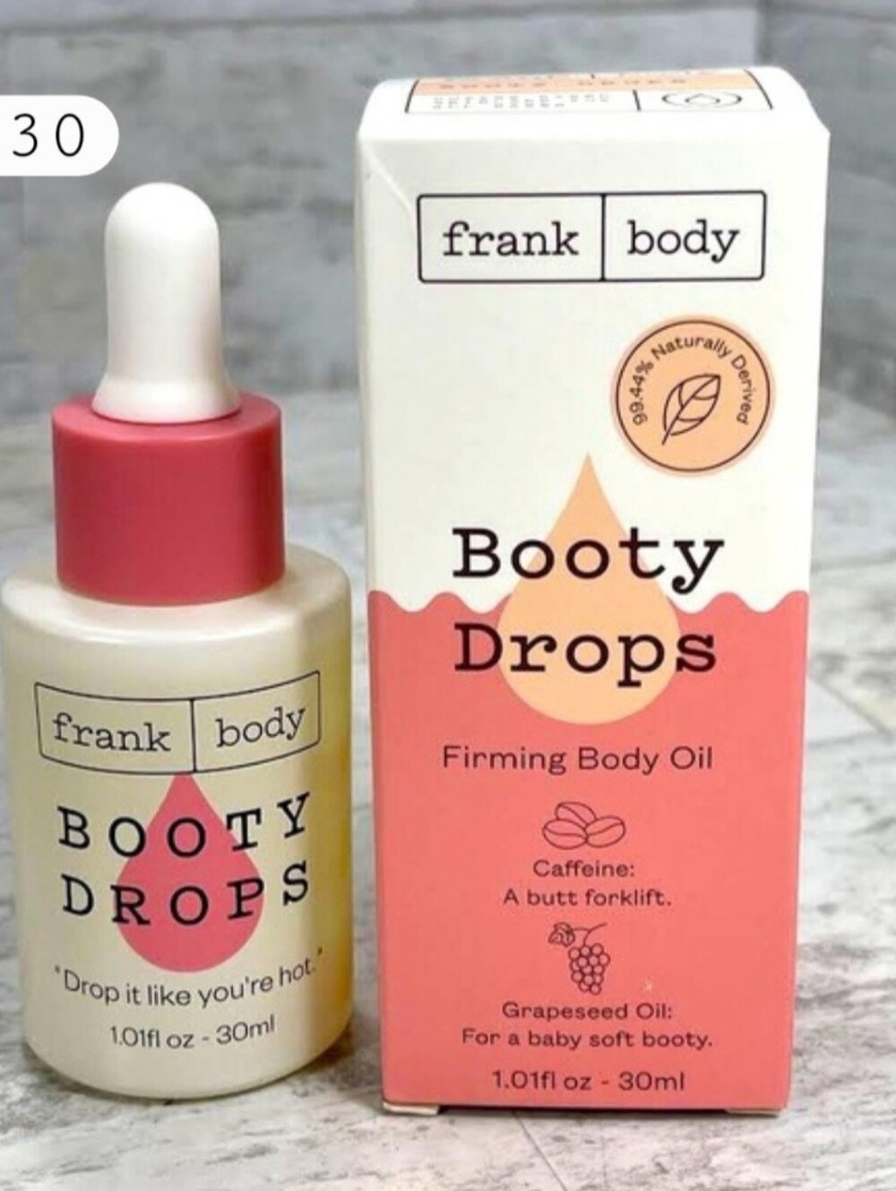 Frank Body Booty Drops Firming Body Oil — Pink